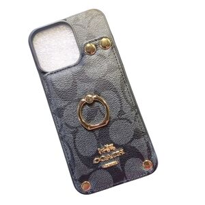 Coach Signature Black and Gold Phone Case